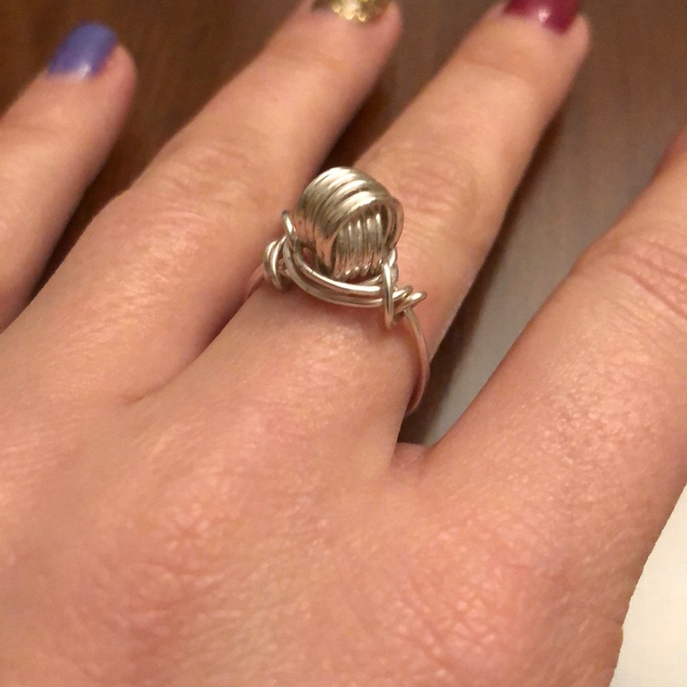 Handmade Silver Wire Ring, Size 7